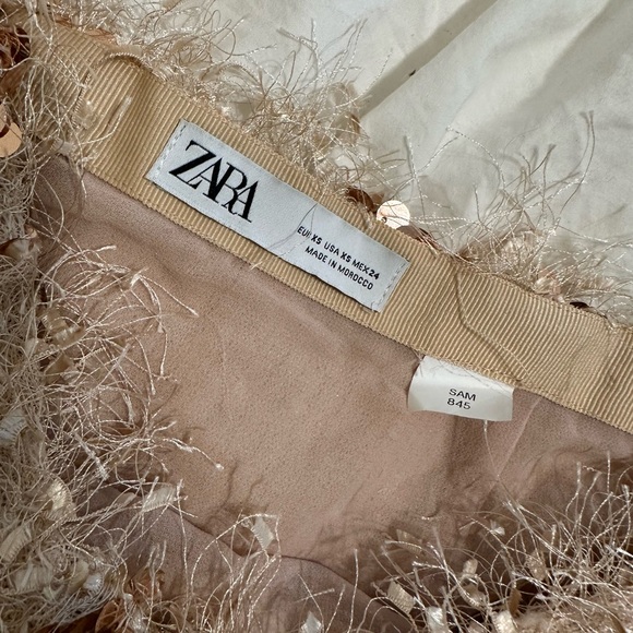 Zara - Rose Gold Sequin Shag Mini - XS - Picture 5 of 5